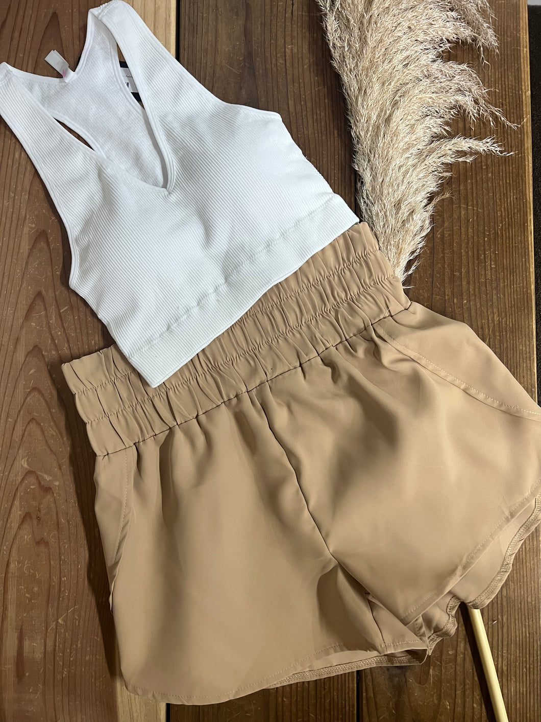 Athletic Shorts - Taupe