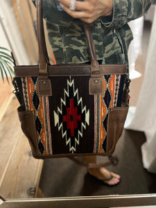 American Darling Black/Brown Western Bag W/Crossbody Strap