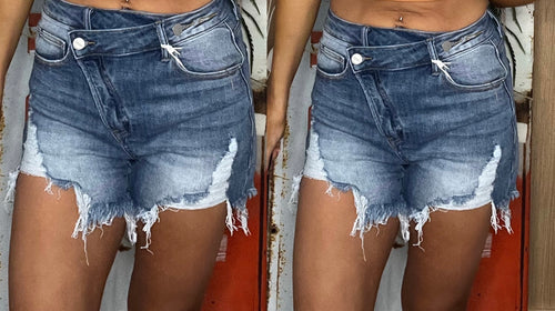 Twisted Distressed Shorts