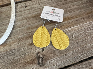 Braided Faux Earrings - Mellow Yellow