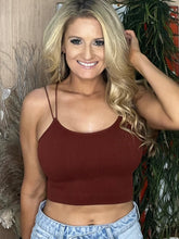 Load image into Gallery viewer, Ribbed Cami Bralette- Rust