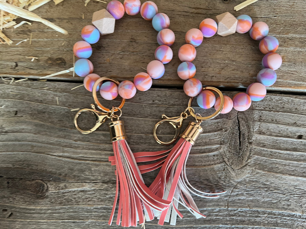 Silicone Wristlet Keychain - Sherbert