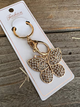 Load image into Gallery viewer, Rhinestone Butterfly Keychains