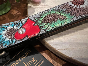 American Darling Tooled Leather Wristlet/Key Strap