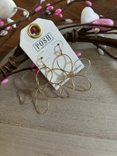 Load image into Gallery viewer, Posh Gold Metal Floral Earrings