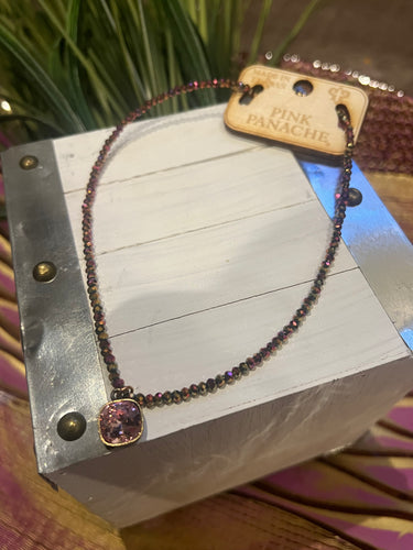Pink Panache Beaded Necklace