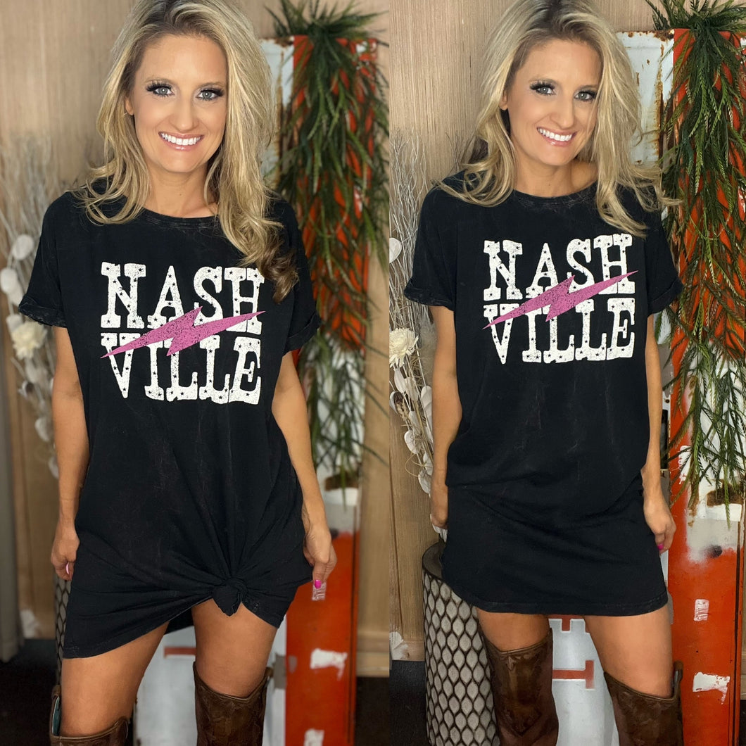 Mineral Black Nashville Tee Shirt Dress