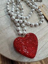 Load image into Gallery viewer, Beaded Necklace With Embellished Red Heart Pendant